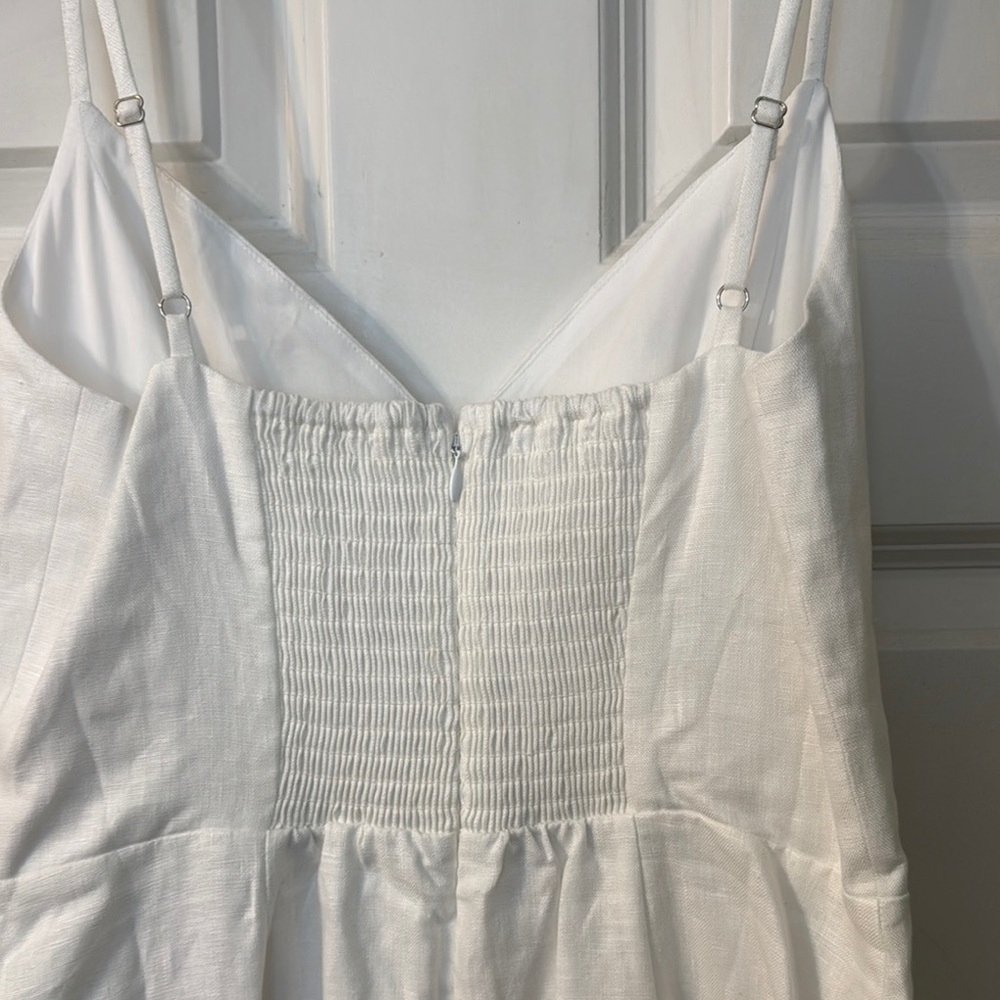 Reformation White Spaghetti Strap Linen Dress - Picture 3 of 6